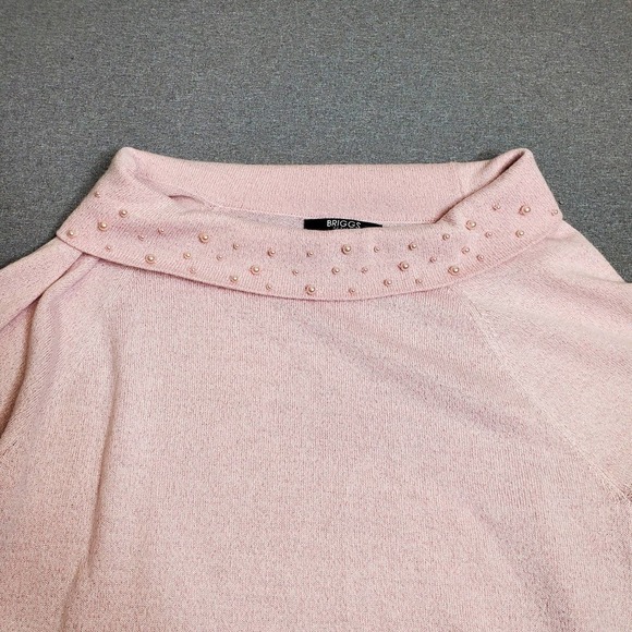 Briggs Pink Pearl Embellished Knit Sweater - Picture 3 of 8